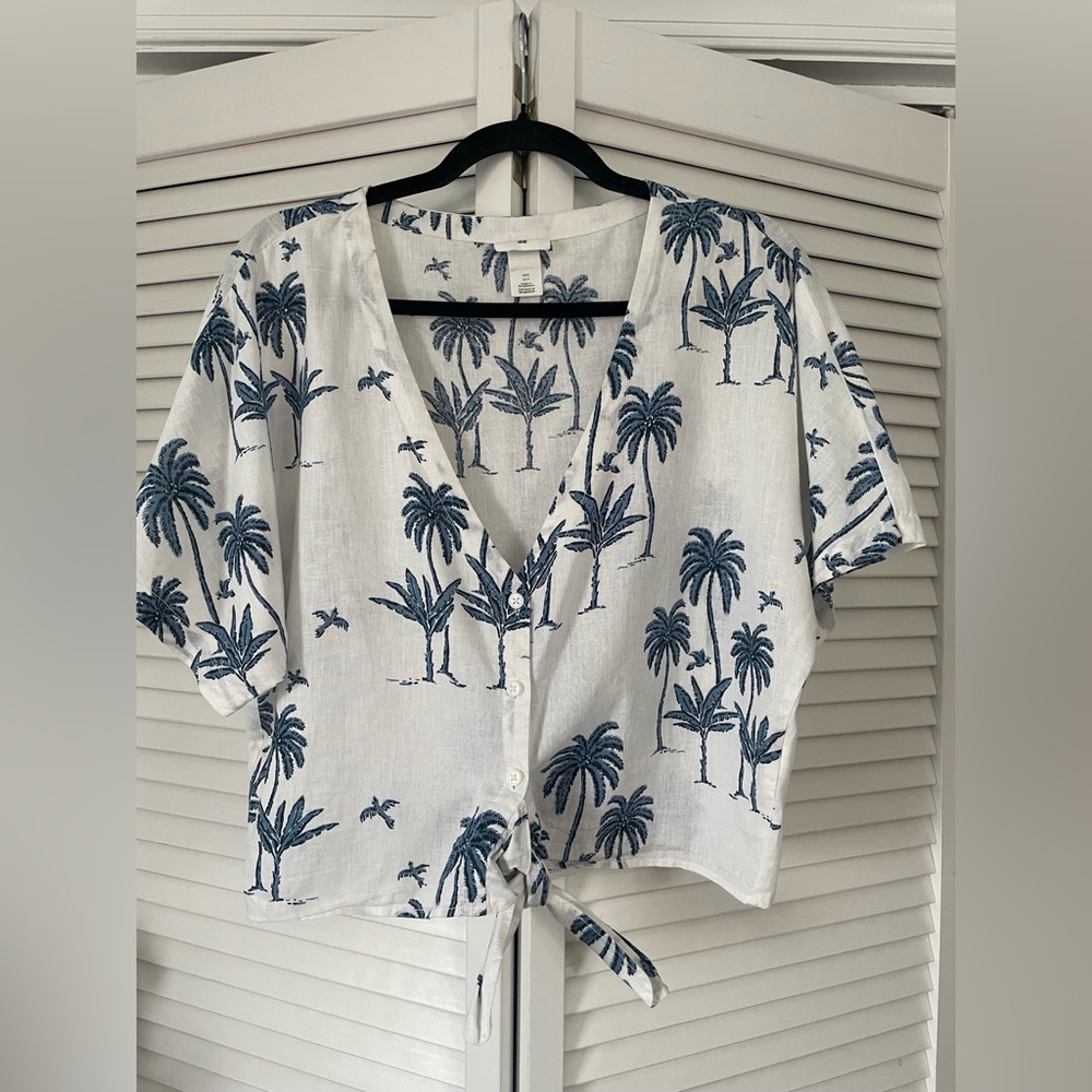 H&M cropped palm tree shirt - Picture 3 of 5